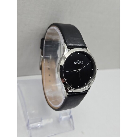Skagen Jorn SKW2283 Womens 30mm Black Dial Leather Quartz New Battery Watch Slim - Picture 3 of 12
